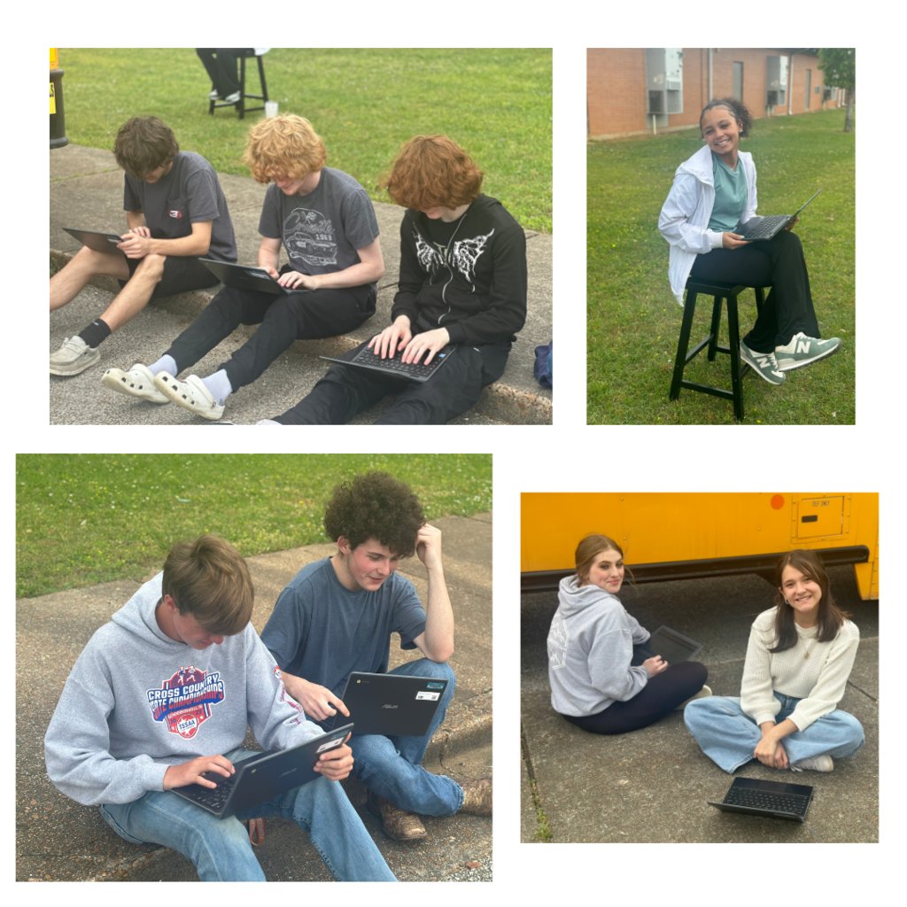 Mrs. Brigance's 11th grade English class enjoyed the beautiful weather while studying passages on roadworks. Go Tigers!