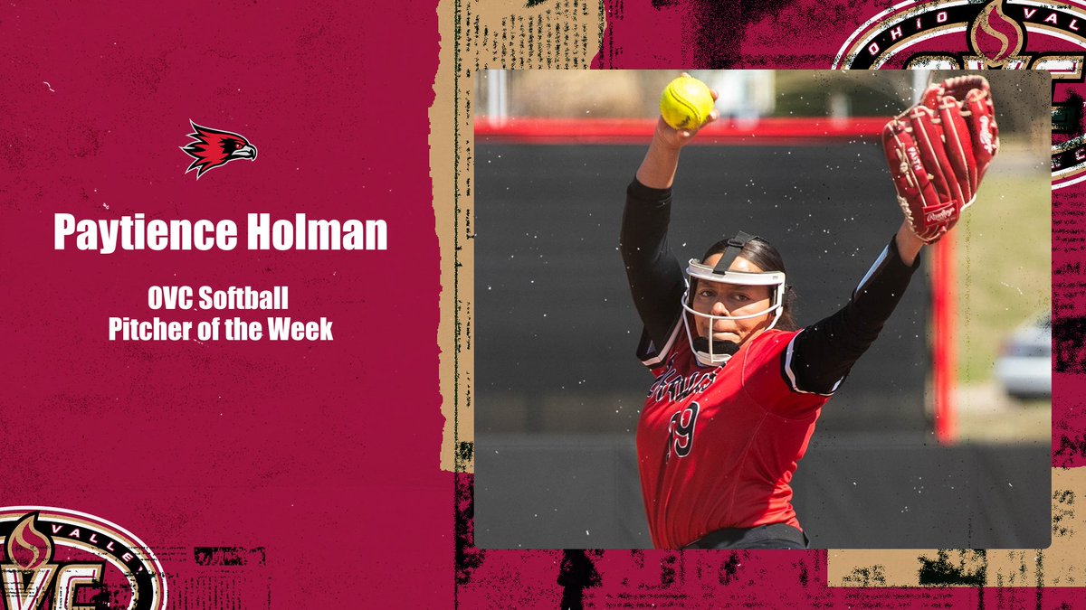 𝗢𝗩𝗖 𝗦𝗼𝗳𝘁𝗯𝗮𝗹𝗹 🥎 𝗣𝗶𝘁𝗰𝗵𝗲𝗿 𝗼𝗳 𝘁𝗵𝗲 𝗪𝗲𝗲𝗸 @SEMOsoftball Patience Holman • Finished Tossed a Complete Game Shutout and Finished 2-0 with a 0.57 ERA and a 0.41 WHIP. #OVCit | #FeelinRowdy