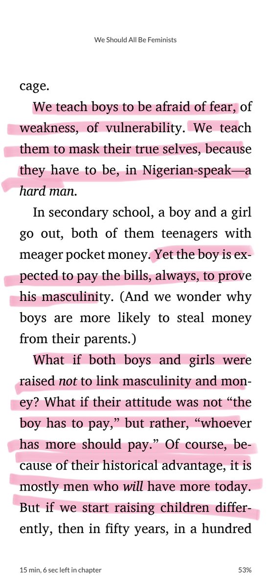 holbasaurus's tweet image. Some excerpts from @ChimamandaReal ‘s “We Should All Be Feminists”

This entire discourse is phenomenal. 

We tend to forget that true feminism uplifts men too.