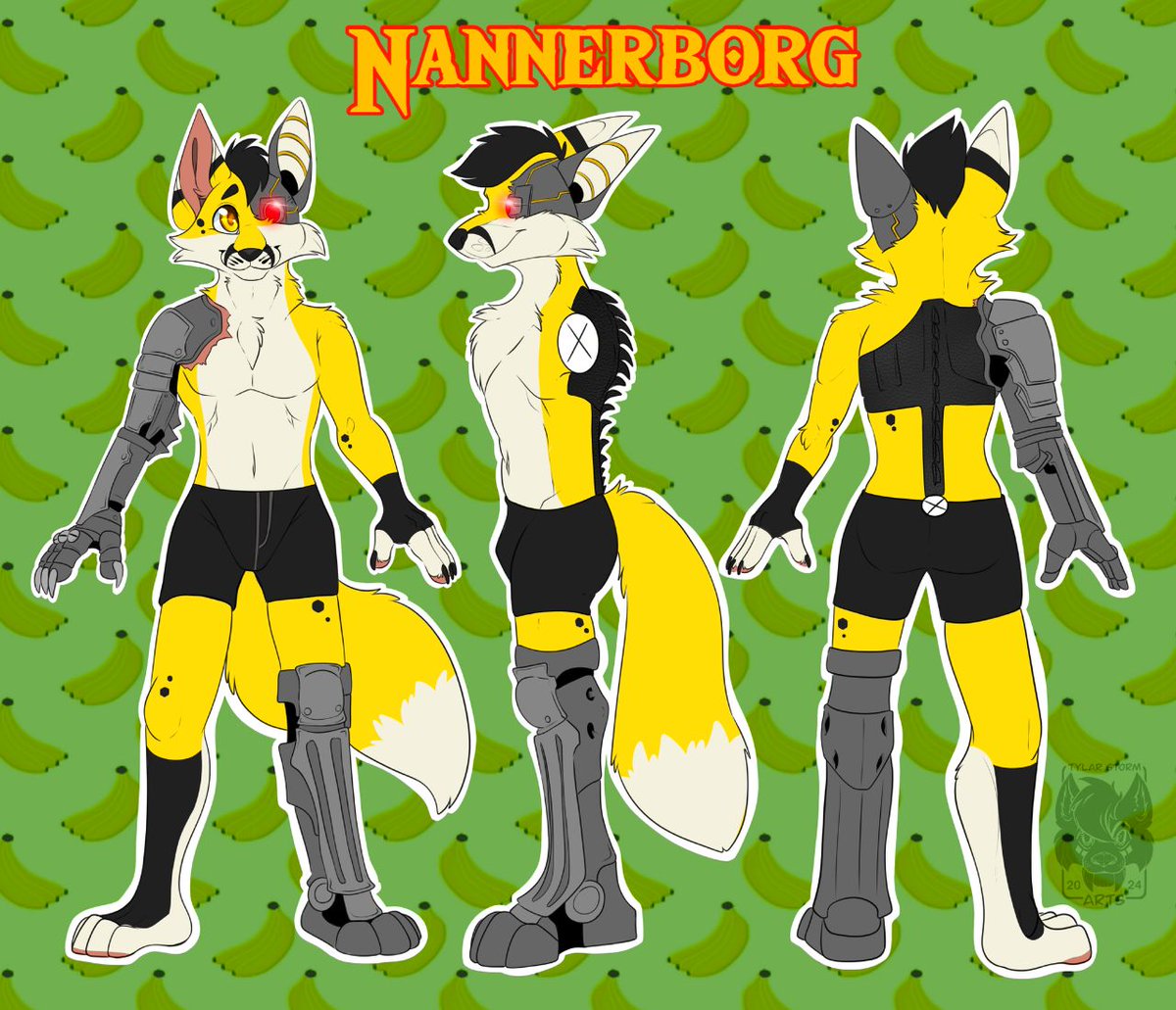 Nanners the Cyborg Banana Fox:

Age: 19
Mental Age: 13
Gender: male
Emo boy
Lil brat 
Pure submissive 
Pure bottom 
Attention whore in the bedroom 

(Please don't steal my art)
Art by <a href="/TylarStorm/">Tylar Storm</a>
