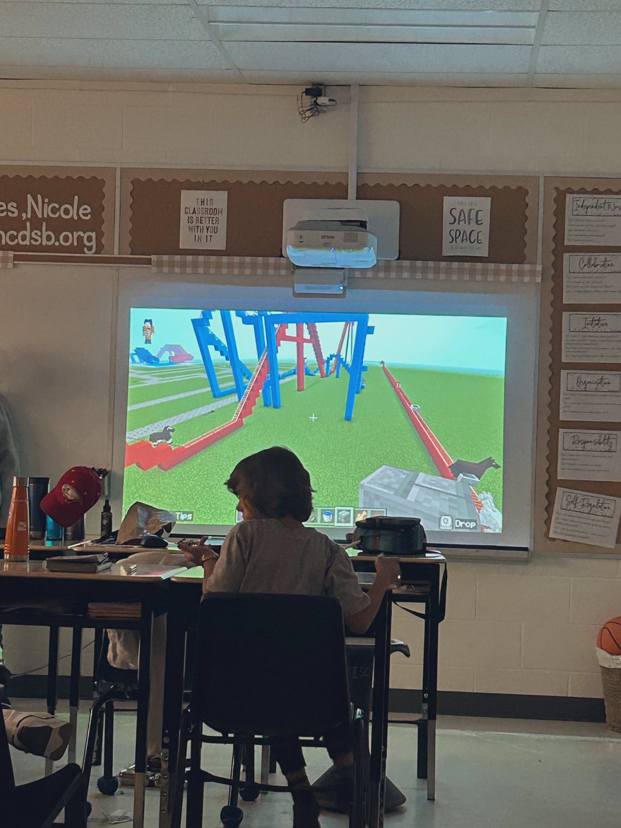 Our @PlayCraftLearn Minecraft Structure Presentations started today. This group made an incredible amusement park, while others created churches, and escape room buildings! Always blown away by the creativity and tech skills of these kiddos! 👏🏼👏🏼 @StBrigidHCDSB