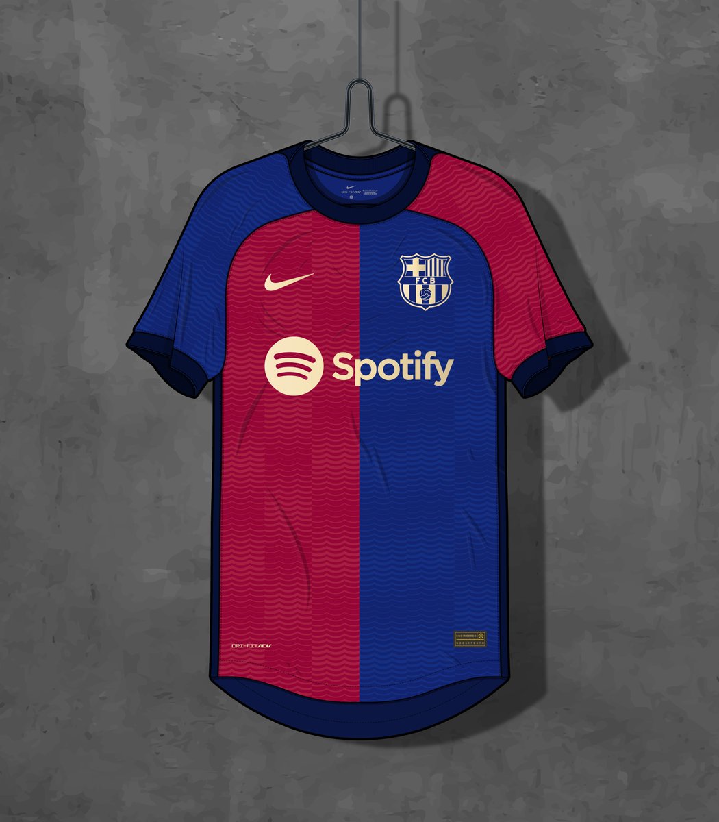 Nike x @FCBarcelona Home Concept Classic blaugrana stripes featuring a crest inspired print #barca #footballkit #concept