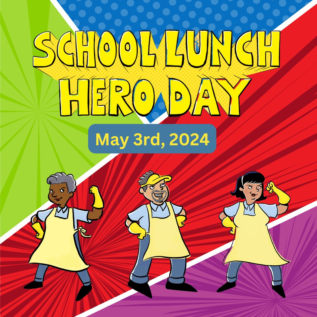 Happy School Lunch Hero Day! To all the dedicated 
K-12 School Nutrition Professionals out there, thank you! #SLHD24 #schoollunchheroday #kaleyeah #schoollunch #k12