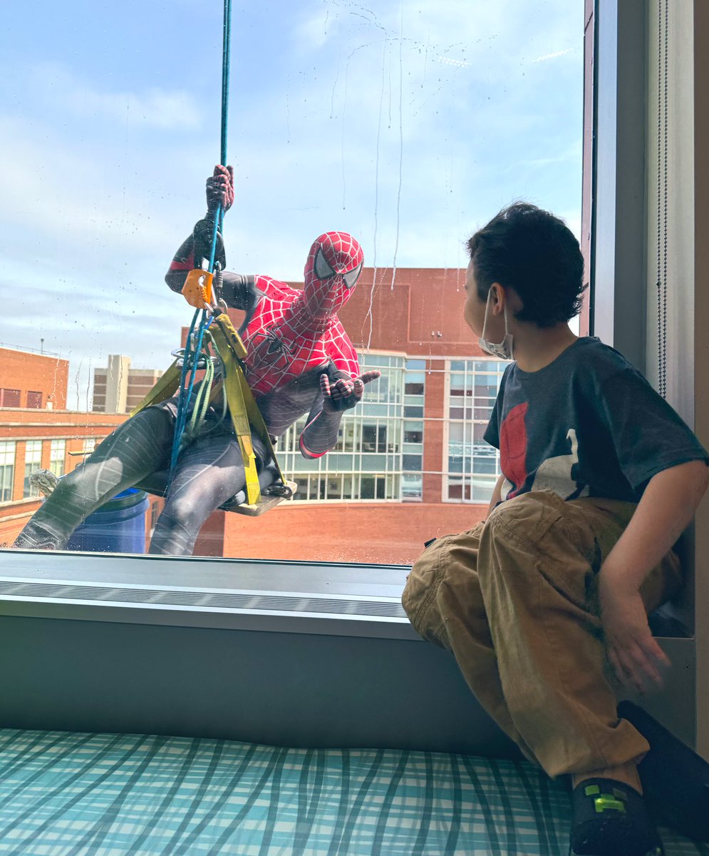 Today was a special day at GCH as some individuals with extraordinary powers stopped by to hang out with our patients. Angel, was especially thrilled to be face-to-face with his idol, a certain web-slinging superhero. #BestDayEver 🕷️🕸️