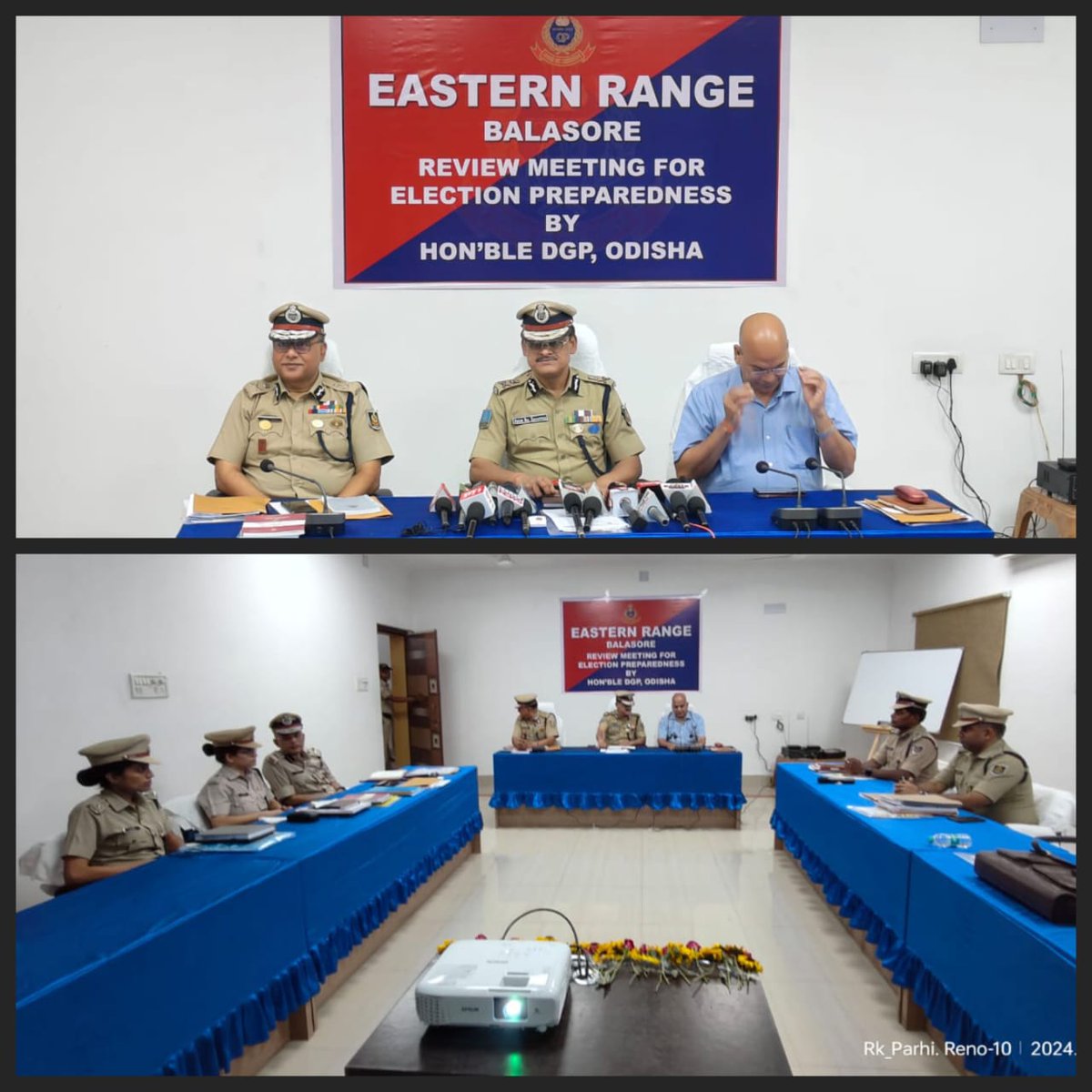 A review meeting for election preparedness of Eastern Range was conducted by Hon'ble DGP Odisha with Dir Int, ADG L/O, @igerbalasore & SPs in light of the upcoming #GeneralElections2024 with an aim to ensure a peaceful and impartial poll adhering to instructions of the ECI.