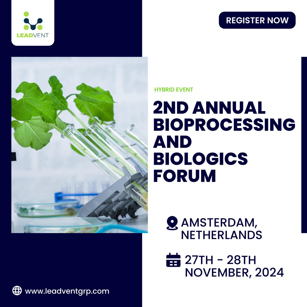 Step into the Future at the 2nd Annual Bioprocessing and Biologics Forum 2024!

Save the Date: 27th -28th November, 2024 in Amsterdam, Netherlands

t.ly/Z3aos

#BioprocessingForum