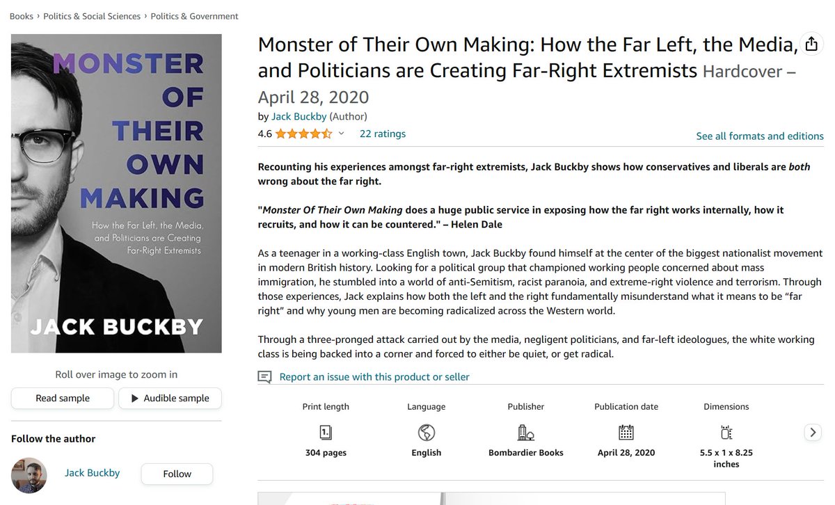 I have lots of new followers from the Kennedy camp. This post is for you: In 2020, I published 'Monster Of Their Own Making.' amazon.com/Monster-Their-… The book is an autobiographical look at what drives far-right extremism in the West. I was radicalised as a young man…