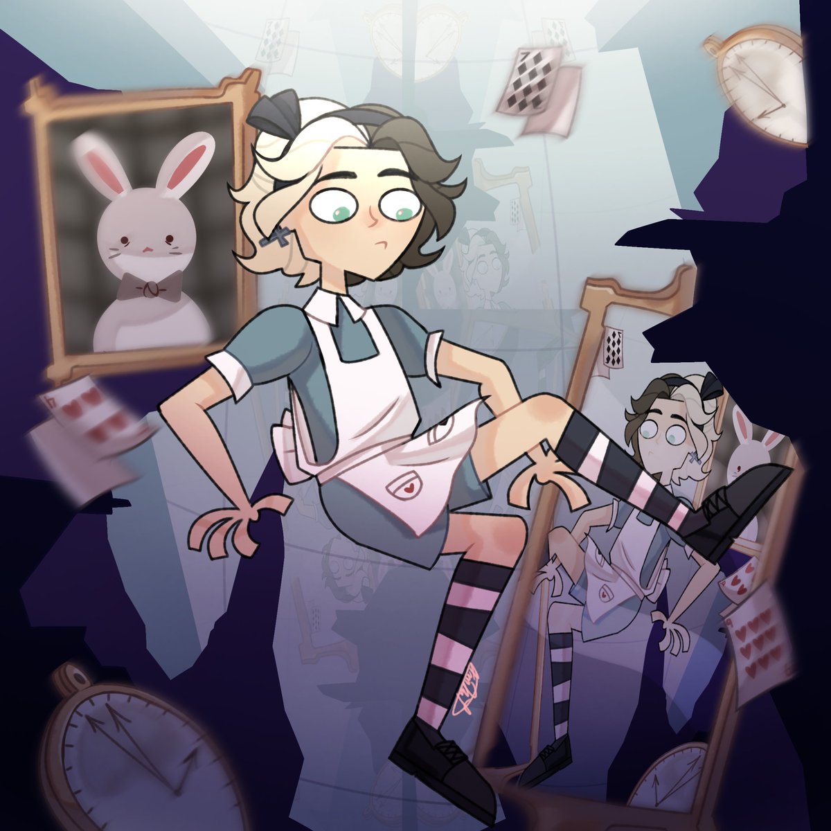 Aiden in Wonderland?! This AU already existed, but I decided to make some changes in the design (to make it more original)
#campamentodesventura #disventurecamp #disventurecampallstars #aliceinwonderland