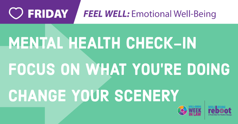 Friday of #WellBeingWeekInLaw focuses on emotional well-being. Explore Friday's well-being activities here: bit.ly/4dlFp2Y

#MentalHealthAwarenessMonth #MentalHealth #LawyerWellBeing #AttorneyEthics #LawPractice