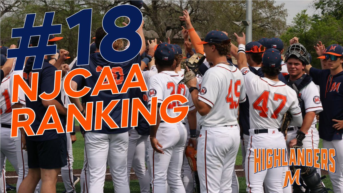 INTO THE TOP-20!!!!! The Highlanders jump into the NJCAA Division I Baseball Rankings at #18 with one week left in the regular season! #GoLanders #ContinuingTheLegacy