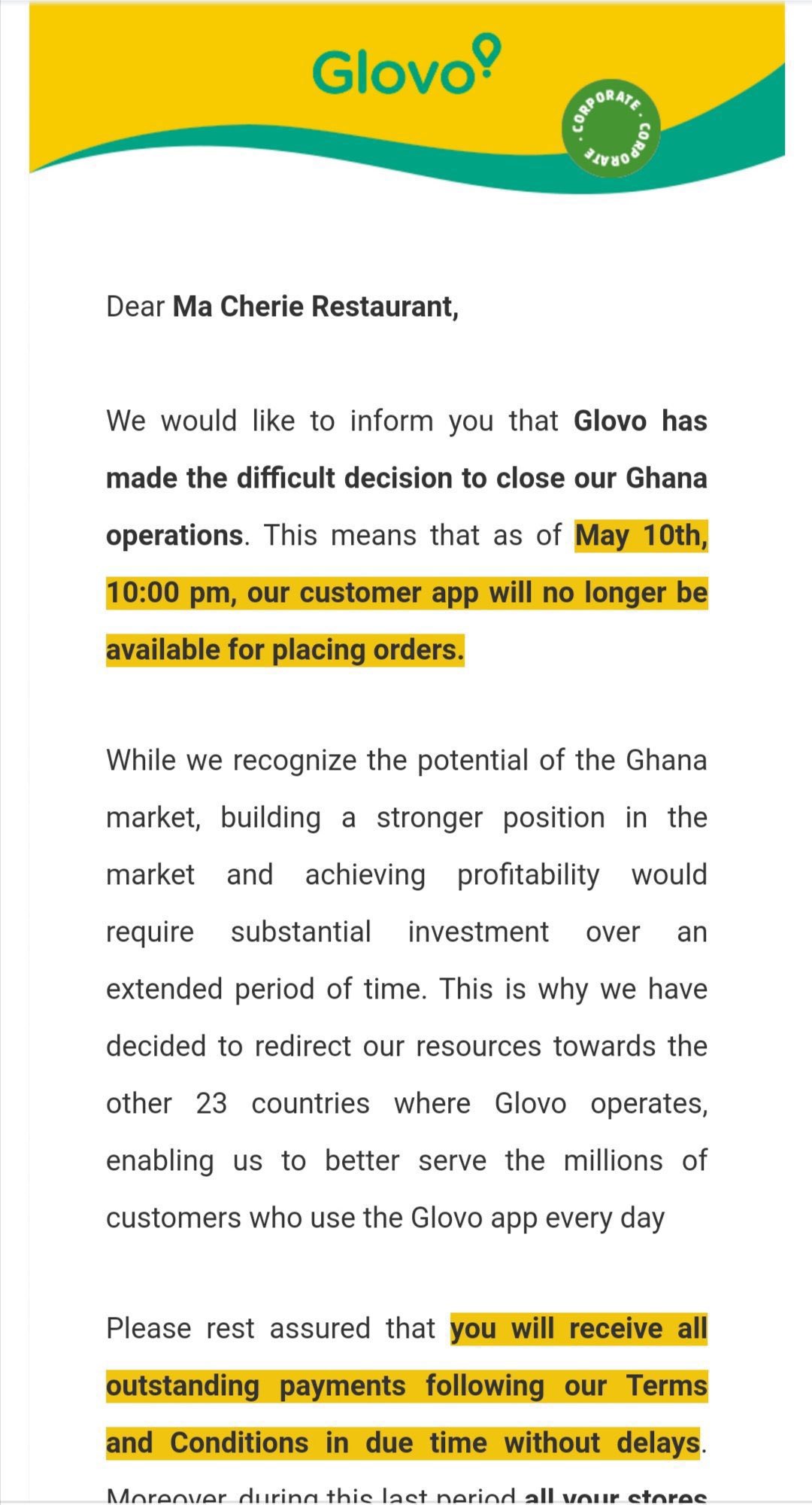 Don on X: "Glovo is shutting down its operations in Ghana… more youth about  to be unemployed https://t.co/rz3rjdlsVG" / X