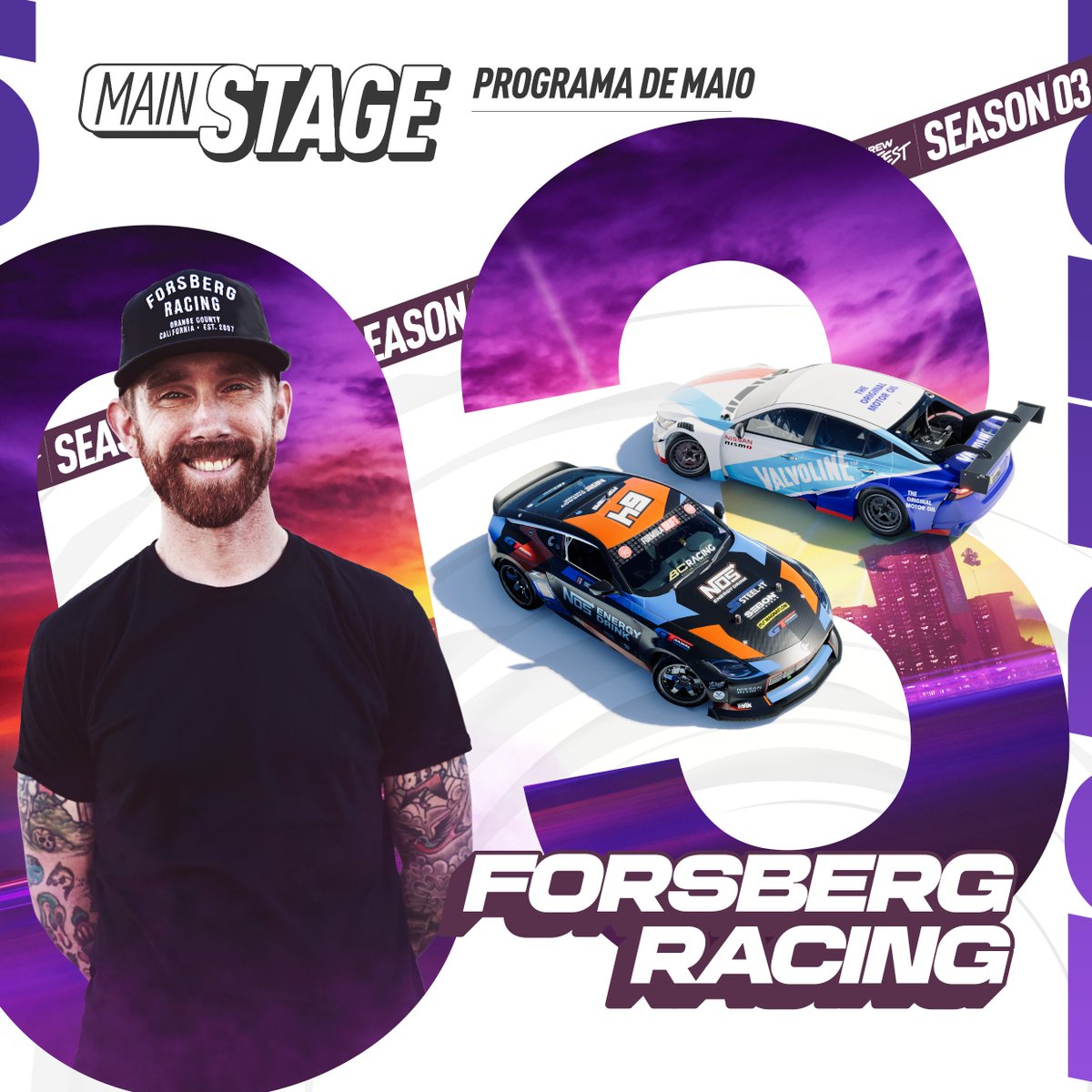 Temos o prazer de anunciar a chegada de Chris Forsberg como nosso principal convidado do palco principal do #TheCrewMotorfest em maio!🛞 💨