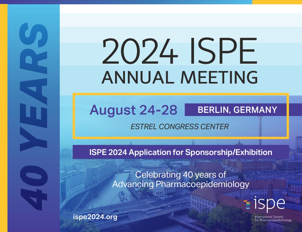 Gain the highest visibility for your organization & show your commitment to ISPE & the future of #Pharmacoepidemiology. Explore sponsorship opportunities for #ISPEAnnual2024 in Berlin, Germany, August 24-28: bit.ly/43A5VkJ

#PharmacoEpi #EpiTwitter #RWE