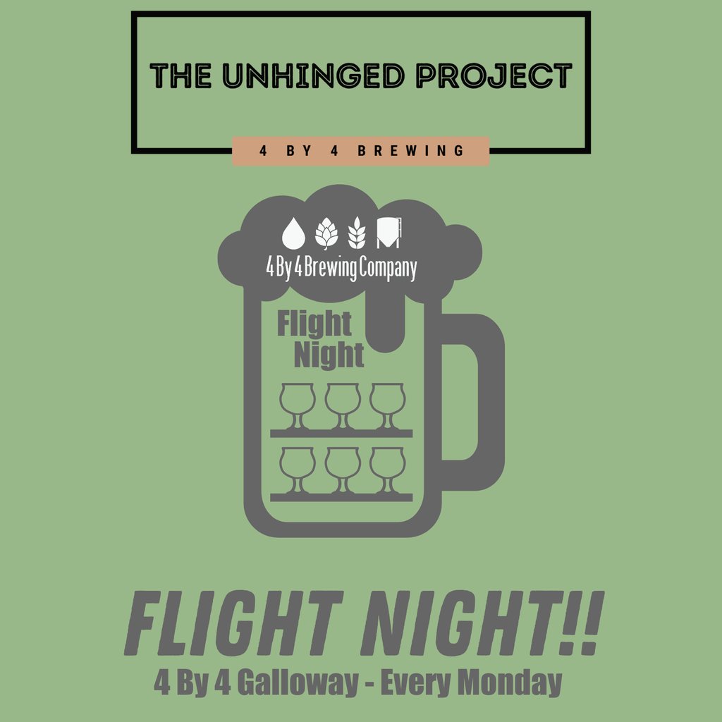 It's Monday....Which means half-price flights ALL NIGHT LONG!⁠
⁠
Come in and enjoy a flight filled with your 4 By 4 favorites or use this as an opportunity to try our new brews!⁠
⁠
#halfprice #flightnight #monday #tonight #4by4brewingco⁠