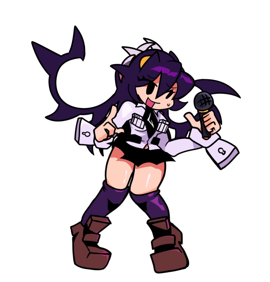 First drawing I did of Filia in Fnf style (2023) and one I did recently