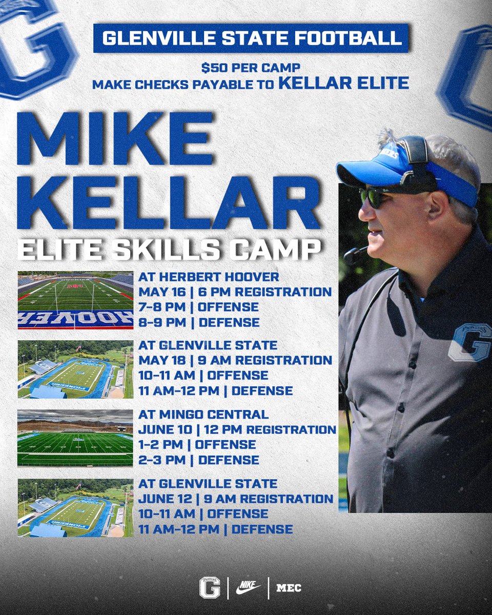 𝙎𝙐𝙈𝙈𝙀𝙍 𝘾𝘼𝙈𝙋𝙎!

Mike Kellar Elite Skills Camps are here! Sign up by visiting the link below!

📝 bit.ly/SummerCampsGSU

#GoPioneers
