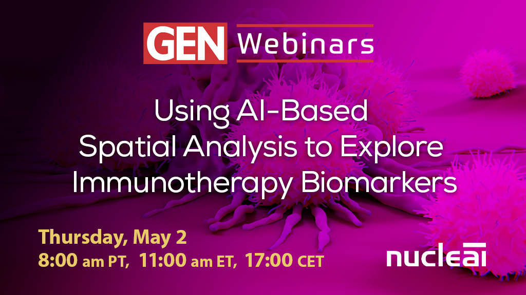 Don't miss out! On 5/2, our speakers will discuss how AI-based spatial analysis of mIF data can accelerate the discovery of clinically relevant biomarkers that can predict response and resistance mechanisms to immunotherapy. REGISTER: ow.ly/Ia5J50RaUir @nucleai_ai