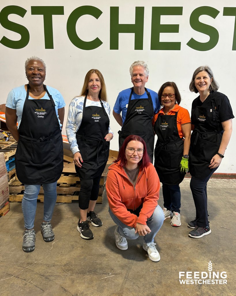 Meet the heart and soul of Feeding Westchester: our dedicated volunteers! Sporting their brand-new custom aprons with pride, each one bearing their names, they're the true champions in our mission to fight hunger and uplift communities. Thank you for all you do!