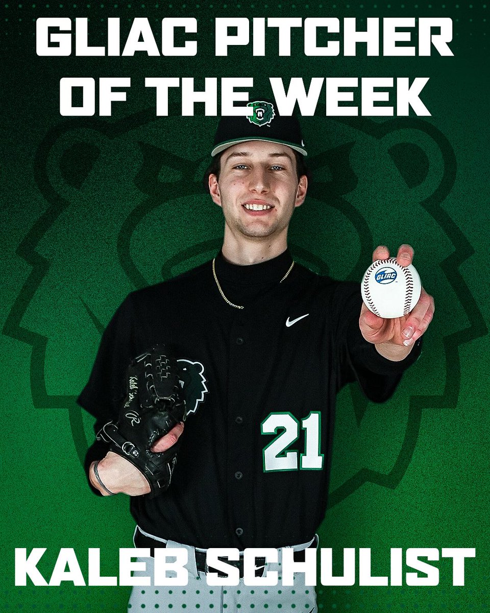 First career complete game shut piece = GLIAC Pitcher of the Week ✅ Congrats to our guy, Kaleb Schulist! 🔥 #RangerIMPACT