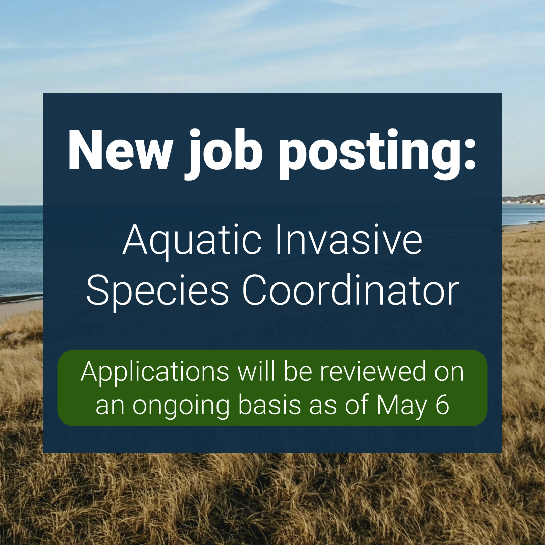 We're looking for an Aquatic Invasive Species Coordinator. This work consists of implementing programs to prevent the introduction and spread of aquatic invasive species, including digital outreach, coordinating events, partner outreach, and more. Apply: bit.ly/3mkm4Ub