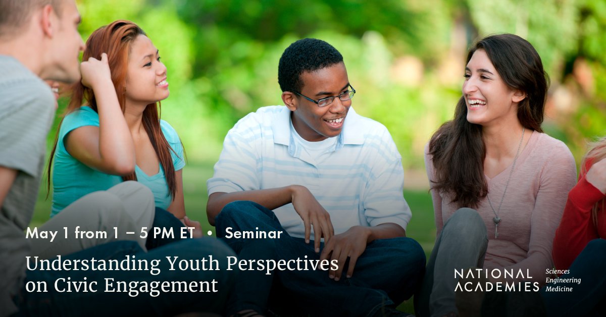 Youth #CivicEngagement can have a positive impact on the well-being of young people, their communities, and democracy. Register for our May 1 seminar to hear youth perspectives on civic engagement, including key opportunities and barriers: ow.ly/K4WS50RmazQ