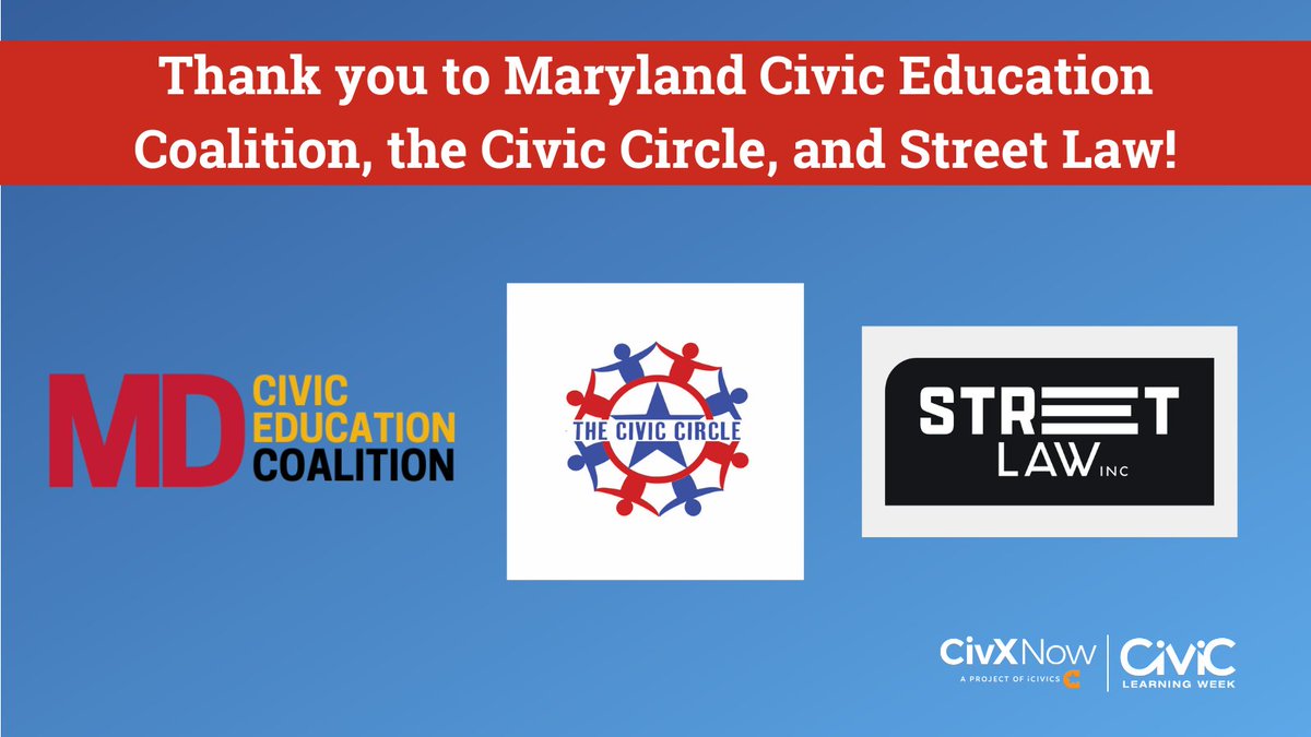 This past #CivicLearningWeek, our partners @mdcivics, @TheCivicCircle, @StreetLawInc, and others hosted a summit relating to civic education. Thank you for encouraging collaboration and learning among partner organizations!