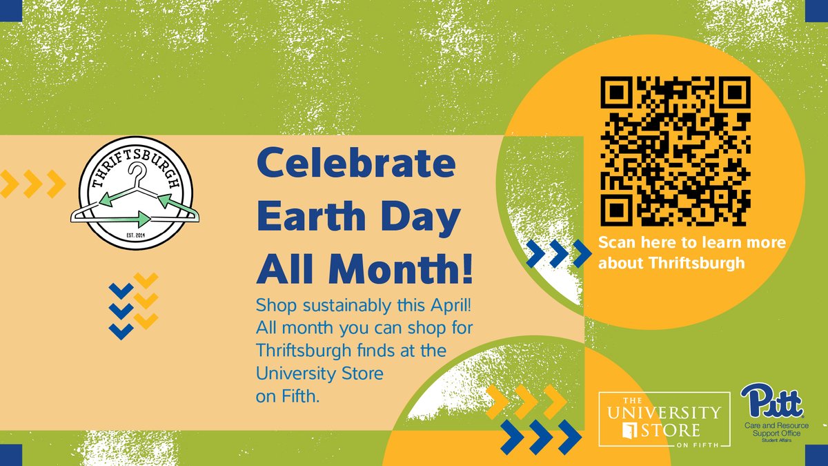 Two more days to shop Thriftsburgh in the University Store on Fifth! Don't miss out on your chance to shop sustainably! #PittNow