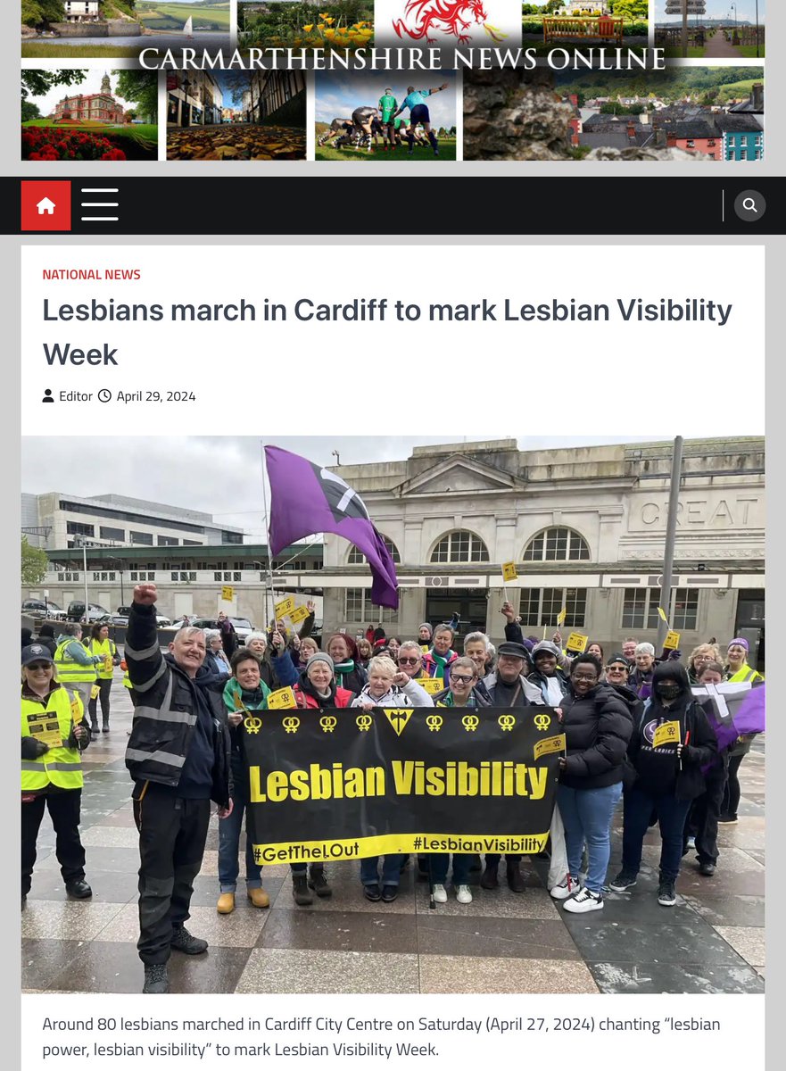VisibleLesbian's tweet photo. Lesbians march in Cardiff to mark Lesbian Visibility Week https://t.co/KFbGJ0HCl9 via @carmsnewsonlin
@GetTheLOutUK @WRNWales @MerchedCymru @LGBAllies_Cymru @SonyaDouglas #LesbianVisibility https://t.co/3Xt7Qfm00f