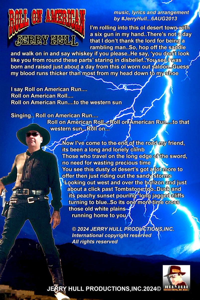 💥😎🎹🎼👍Check out! '𝐑𝐎𝐋𝐋 𝐎𝐍 𝐀𝐌𝐄𝐑𝐈𝐂𝐀𝐍' ffm.to/rollonamerican… #hit #single by #JerryHull from 𝗖𝗛𝗘𝗥𝗢𝗞𝗘𝗘 𝗠𝗢𝗢𝗡© 𝟮𝟬𝟭𝟲 #desertsand #Whiskey #gunslinger #preachercaine #Americana #EastEndstyle #Broadwaystyle #epic #CherokeeMoon ffm.bio/jerryhull-sing…