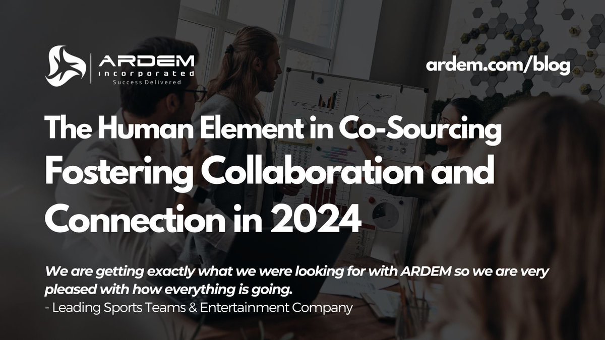 At the heart of co-sourcing lies the human element—essential for true collaboration. Discover strategies for fostering connection within your #remoteteams using #ARDEM Remote Work & Co-Sourcing Solutions.

Visit: ardem.com/bpo/the-human-… to know more.
 
#CoSourcingStrategy #remote