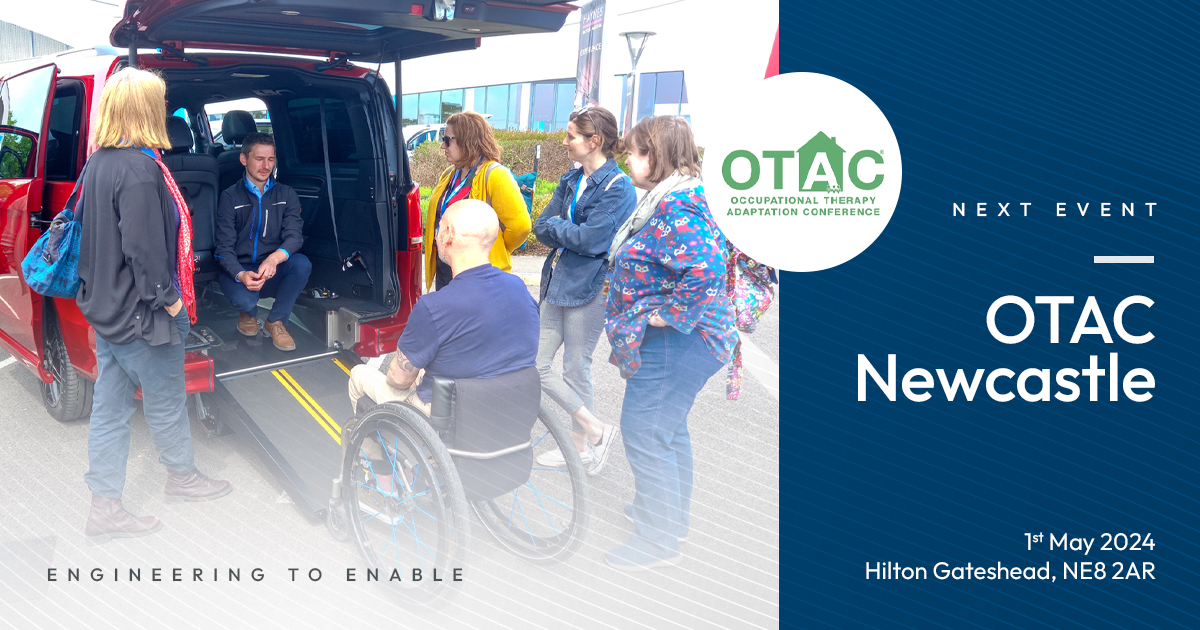 We're heading to Newcastle for the @otac_uk Occupational Therapy Adaptation Conference! Come and see us on the 1st May at the Hilton Gateshead - and take part in our Wheelchair Accessible Vehicle workshop where you'll learn more about how & why we adapt our range of vehicles.