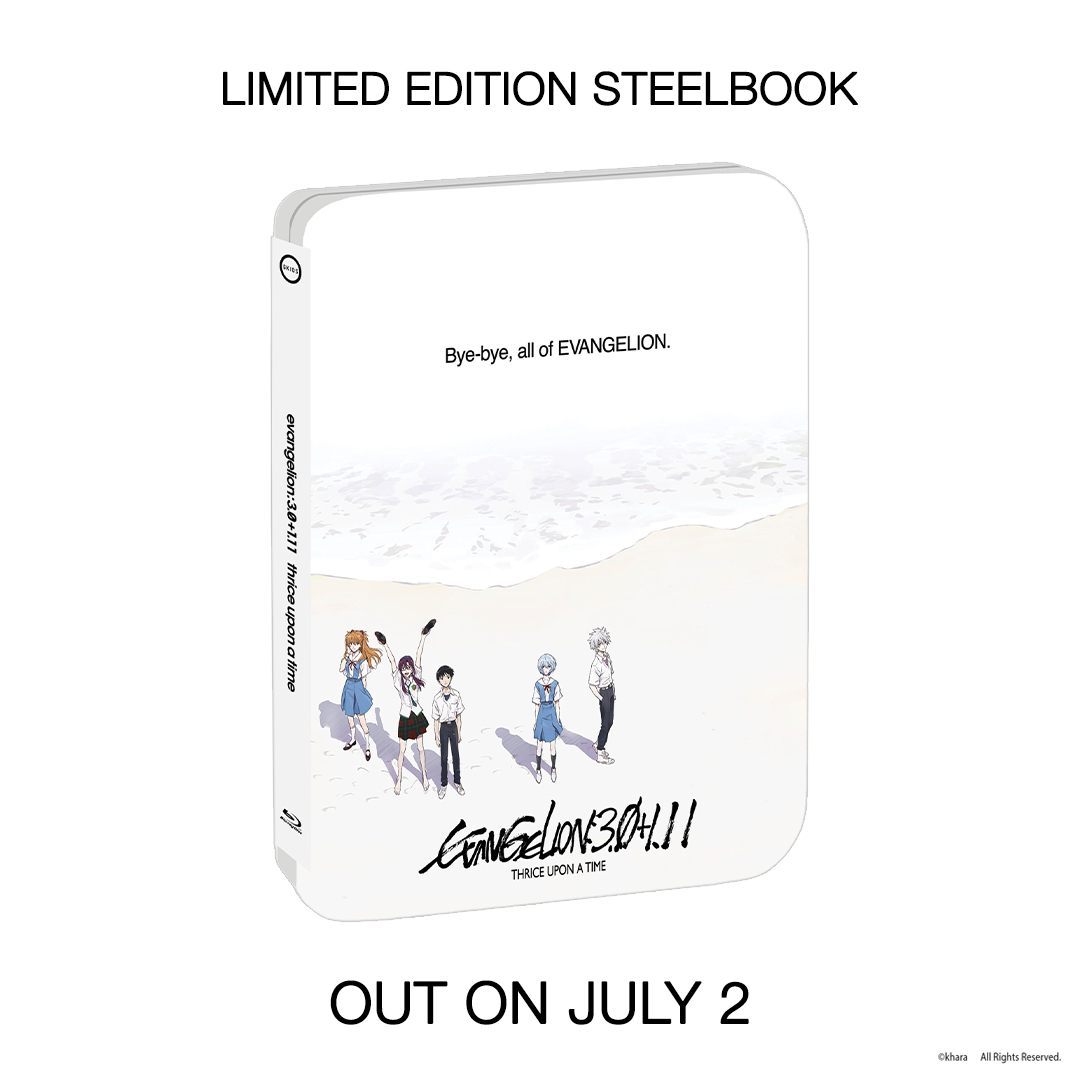 The conclusion to Hideaki Anno's legendary franchise, EVANGELION:3.0+1.11 THRICE UPON A TIME arrives on limited edition Steelbook July 2. Pre-order now: brnw.ch/21wJiw5