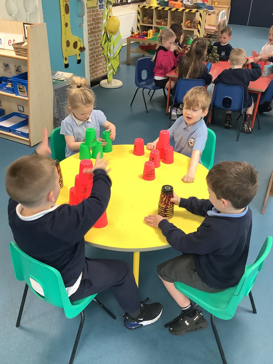 Today Reception have been learning a new skill as part of our work on ‘perseverance’. We enjoyed trying to stack the cups and will be having another go soon to see if we can do it even faster.