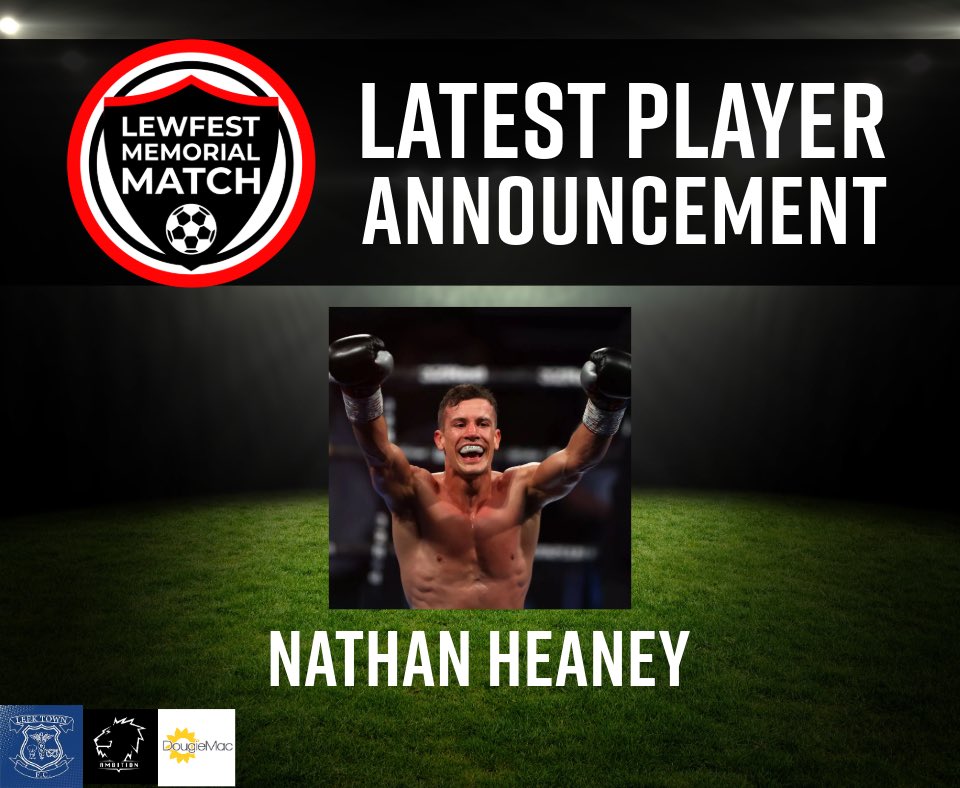 We are super excited to announce that @NathanHeaney will also be making an appearance at Leek Town on the 11th May 🤩 It’s going to be an amazing day celebrating Lewis ❤️🤍⚽️ All proceeds go to @DougieMacStoke 💛🌻
