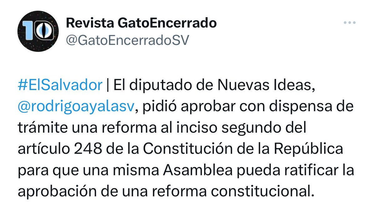 Necesitan un proceso de reforma constitucional a medida, todo por sus ambiciones, incluida la de perpetuarse en el poder. Son impresentables, iniciaron periodo con el golpe al Órgano Judicial, siguieron minando la institucionalidad y hoy cierran con esto que es inconstitucional.