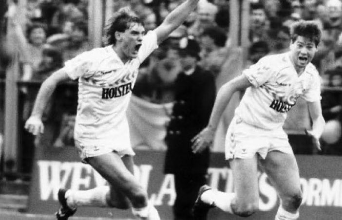 Glenn Hoddle and Chris Waddle in action for Tottenham Hotspur. Class players! #THFC ⚽️⚪️