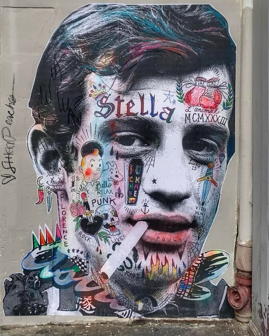 [#streetartparis3 / 📸 AVRIL 2024] Artwork « Bébel le bien aimé » by Stikki Peaches, découvert dans le 3eme à #paris ! #stikkipeaches #jeanpaulbelmondo #urbanart #streetart #graffiti