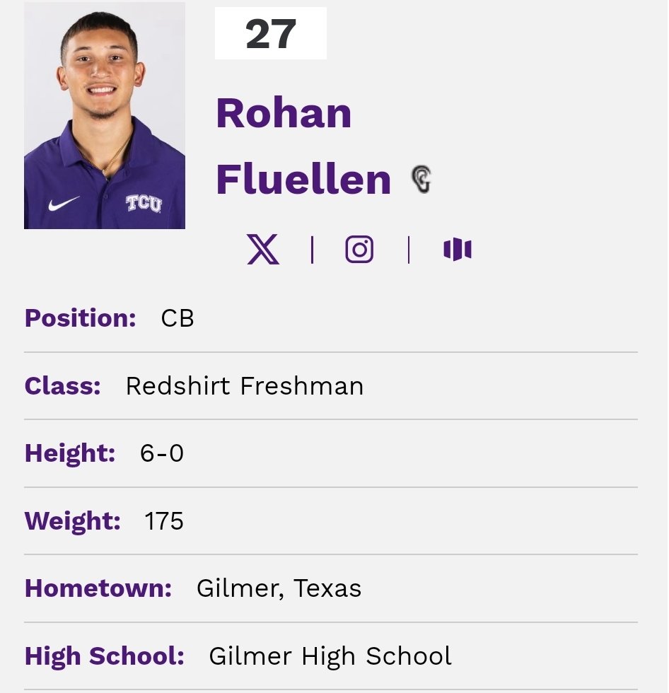 FarrellPortal (@farrellportal) on Twitter photo TCU ATH Rohan Fluellen entered the transfer portal; he redshirted during his 2023 true freshman season <a href="/Rohanfluellen17/">Rohan”Batman”fluellen</a> TCU ATH Rohan Fluellen entered the transfer portal; he redshirted during his 2023 true freshman season <a href="/Rohanfluellen17/">Rohan”Batman”fluellen</a>
