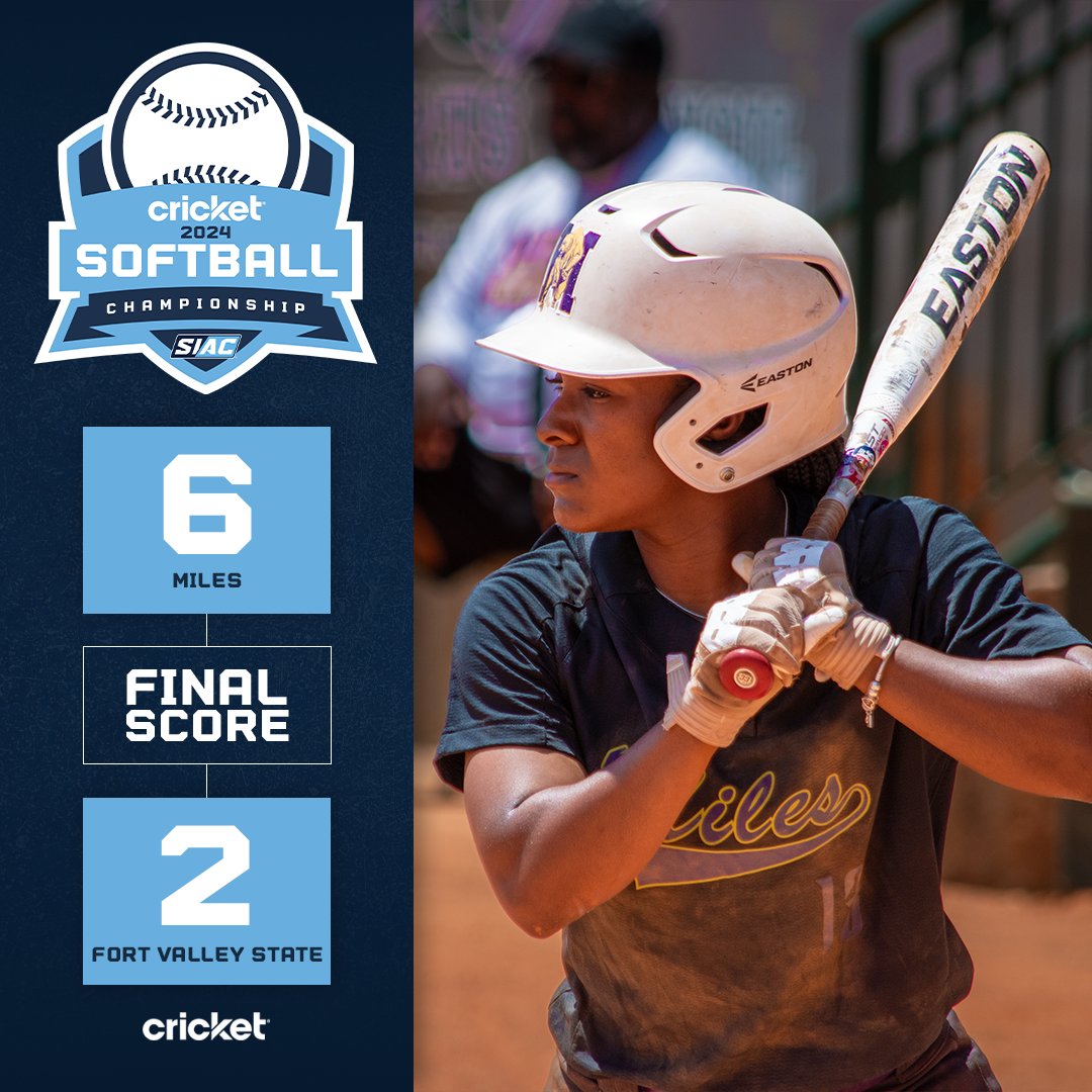 Miles advances to Game 8 of the 2024 Cricket SIAC Softball Championship Tournament! The Golden Bears will face Tuskegee at 5:30 p.m. ET! 🥎 🏆 #SIAC #SIACSB #LeadersRiseHere