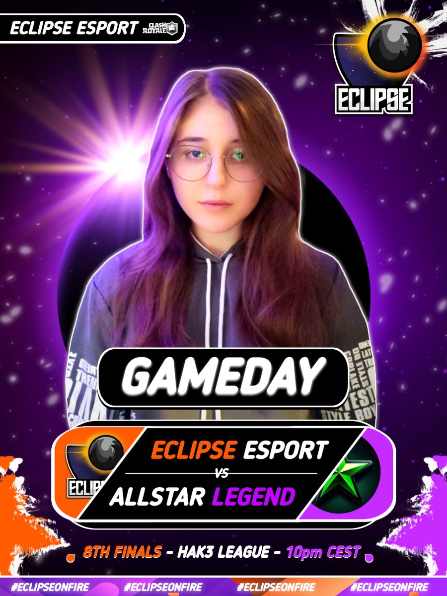 #CR || GAMEDAY🟠🟣 🏆 | @HAK3_League 🆚 | @Allstarleg 🕘 | 10pm 🇫🇷 Only 1 match today and we're gonna win this match ! #EclipseOnFire
