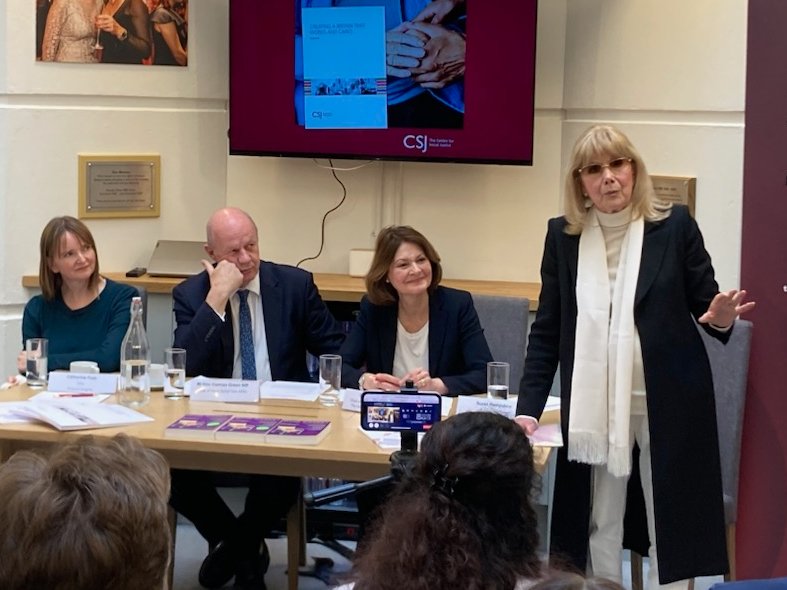 Actress Susan Hampshire talks about her experiences as a family carer at the launch of @csjthinktank report, Creating a Britain that Works and Cares, co-funded by @HallmarkFDN. It's time for action to improve support for all families