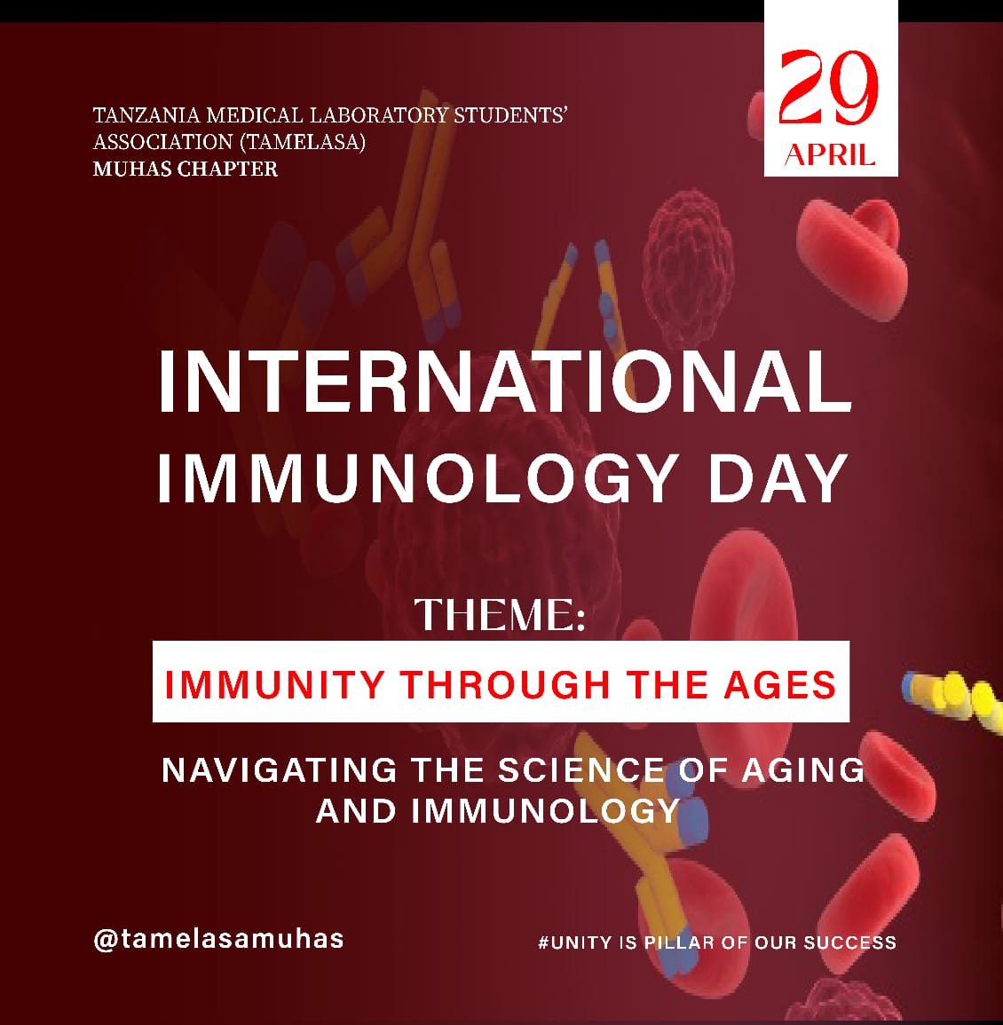 Happy Immunology day from TAMELASA🧫 In this day, we celebrate the remarkable power of our immune systems in fighting infection and disease, focusing on how aging impacts immunity and its implications for vaccine development and medical interventions across all age groups.