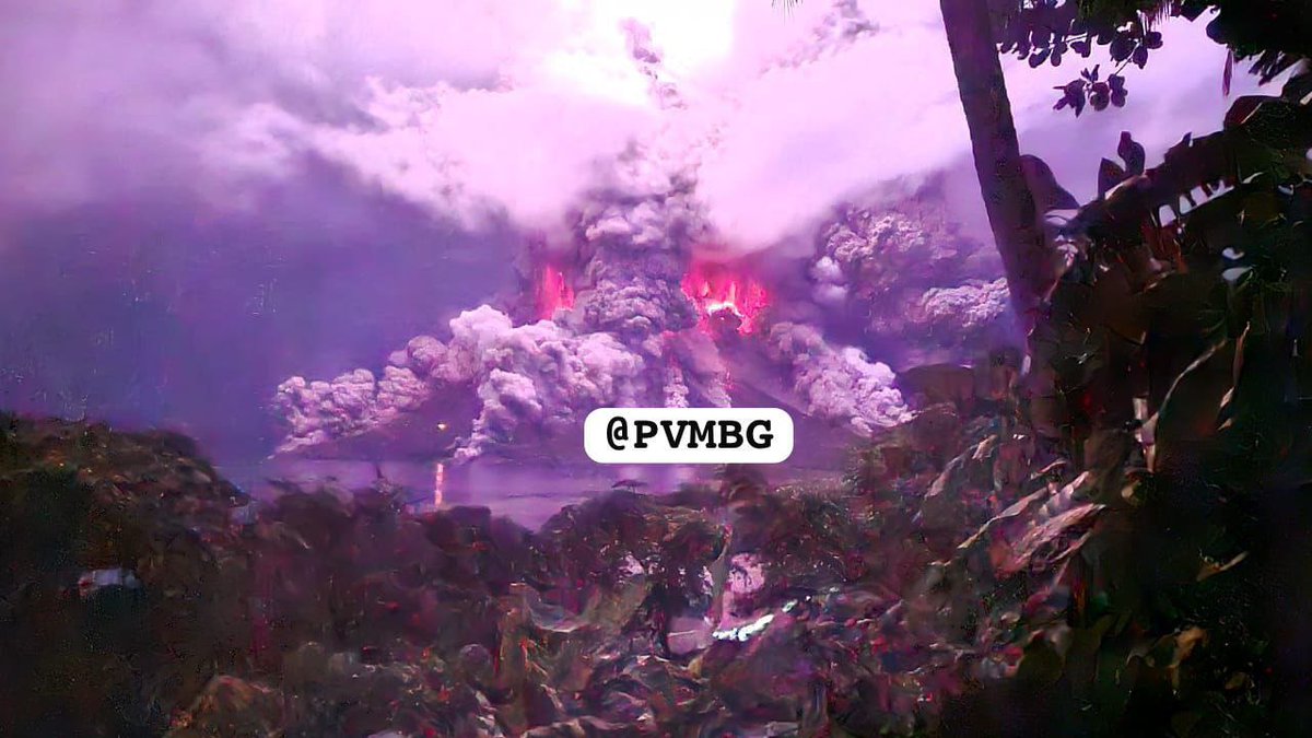 This is terrifying. I'm watching the livestream of Ruang erupting and you can hear all the ash/rocks falling onto the roof of the people filming (see other post for link). This image is terrifying!!