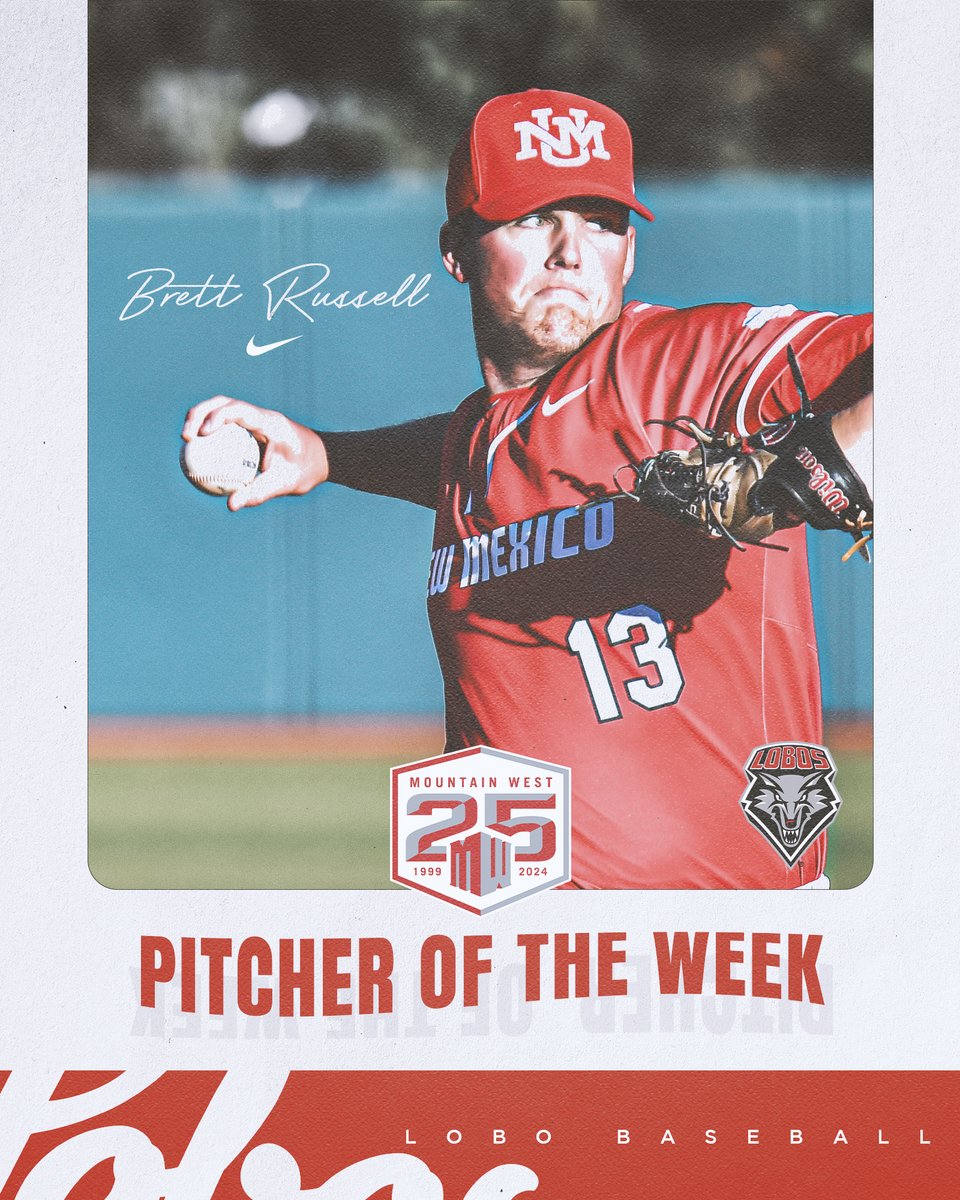 Brett Russell: 𝙈𝙒 𝙋𝙞𝙩𝙘𝙝𝙚𝙧 𝙤𝙛 𝙩𝙝𝙚 𝙒𝙚𝙚𝙠 ⚾️

A career-high seven shutout frames in a dominant start against the Aztecs on Saturday earns Russell Pitcher of the Week honors!

READ🗞️: t.ly/XKWm4