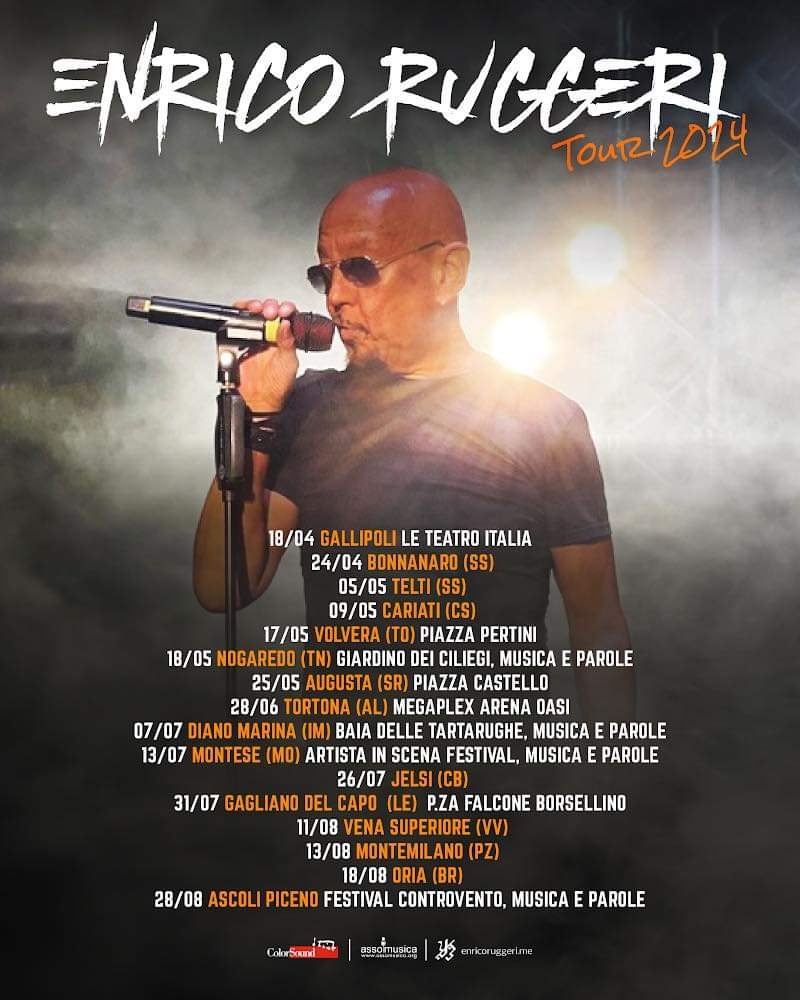 @enricoruggeri In concerto ci vediamo in giro... Ovviamente le date sono in aggiornamento @ColorSound @Rougefanbase #live #concerti #noi