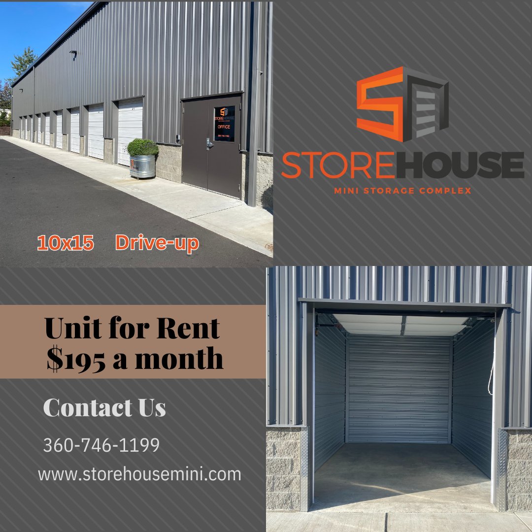 Climate-controlled 10x15 unit available to rent.

#bellinghamwa #GatedCommunity #irongatebusinessdistrict #storehouseminicomplex2024 #ClimateControl