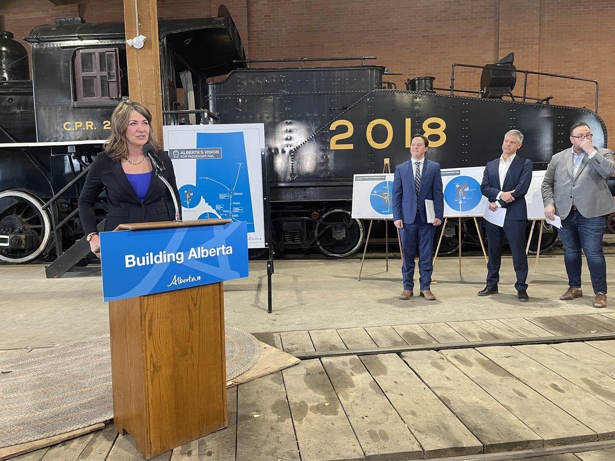 NEW: Premier Danielle Smith announces the province is launching a passenger rail master plan to prepare for a rail network across Alberta.