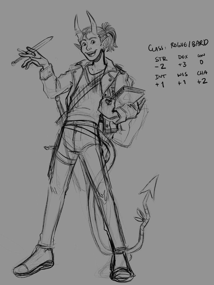Last night I was trying to design my fhsona but I'm still unsure of the class and the stats... I only know my STR modifier is -2 😔