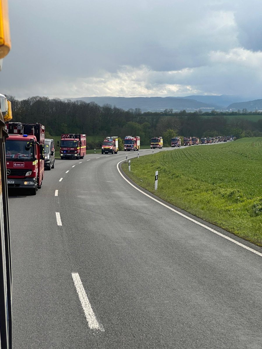 Cheshire Fire &amp; Rescue Service were involved in the latest #FireAid4Ukraine convoy, including our very own Crew Manager Jim Roberts. 33 fire and rescue vehicles and 2,800 pieces of equipment were donated and delivered to support firefighters in Ukraine. Well done Jim!