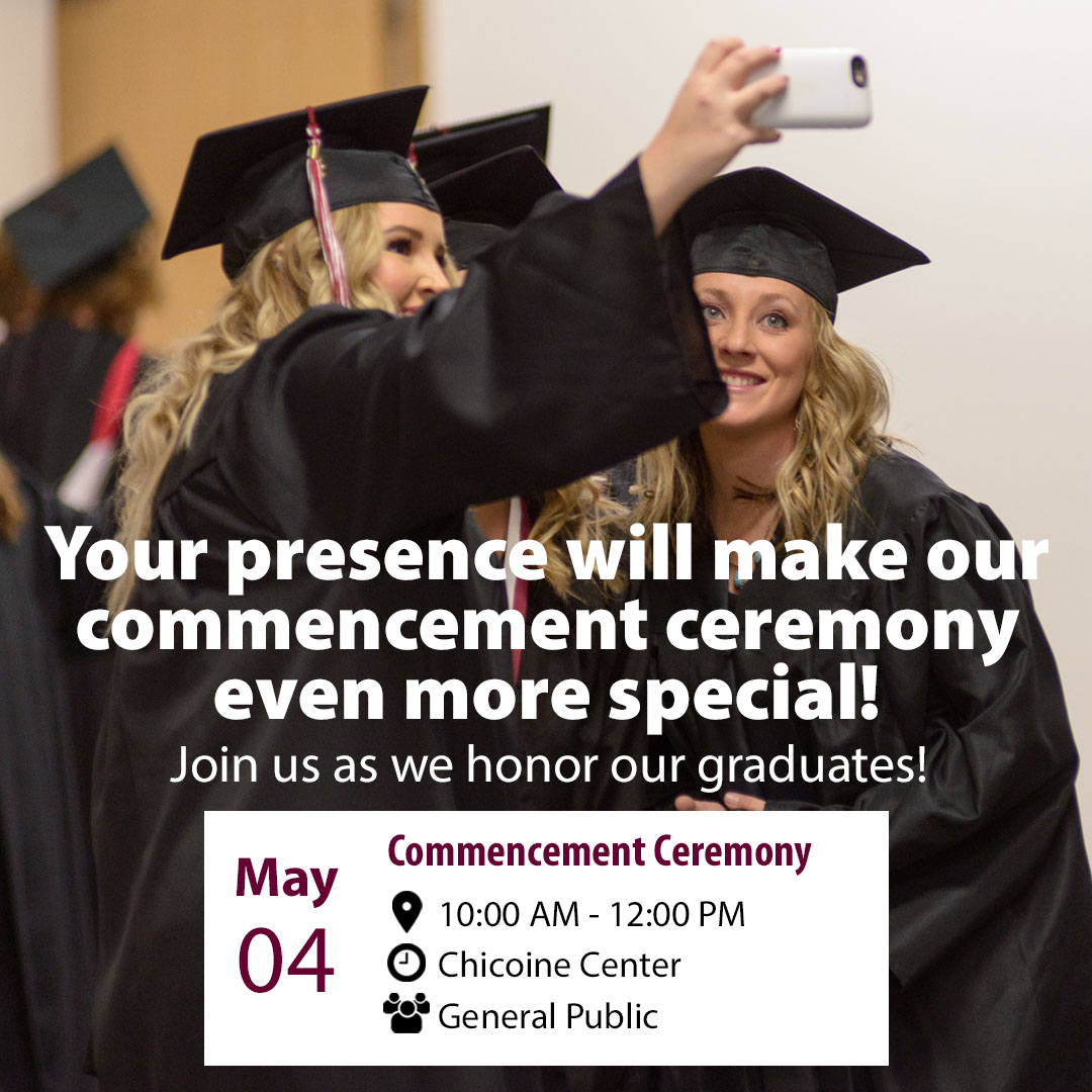 Join us for Chadron State College undergraduate and graduate Commencement at 10 a.m. in the Chicoine Center.🦅🎓🦅🎓🦅 #CSCeagles #chadronstatecollege